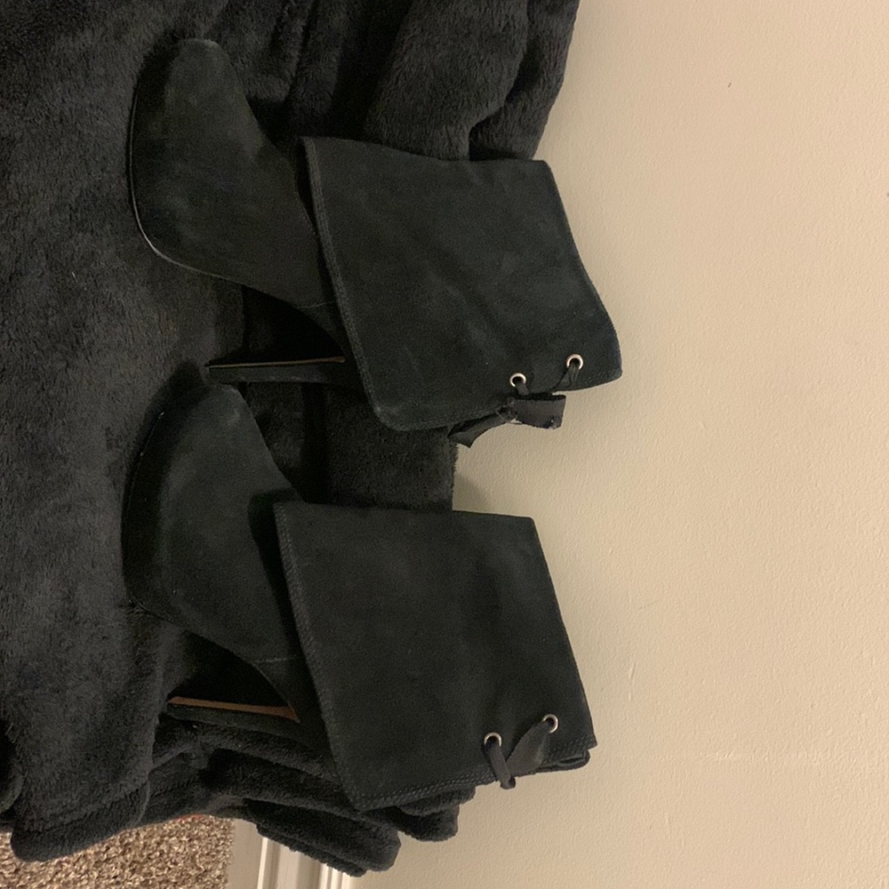 Black suede boots